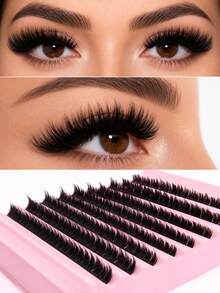 80D Dense Segmented Fluffy 200 Clusters Large Capacity DIY Single Cluster False Eyelashes, Natural Voluminous Reusable Easy For Beginners, Thickened Lashes For Party Stage Makeup Holiday Date Atmosphere - DD - View 4