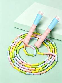 7-Color Bamboo Knot Jump Rope, Soft TPE Material No Knotting No Tangling, Comfortable Handle Grip, Adjustable Rope Length, Suitable For Beginners Fitness And Physical Test Training - Multicolor - View 6