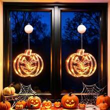 1pc Halloween Pumpkin Light, Suction Cup Light, Indoor String Lights With Timer Function, Create Scary Atmosphere Decoration, Suitable For Halloween, Various Room Walls, Holiday Decoration, Battery Powered (Batteries Not Included) - Suction Cup Light - View 8
