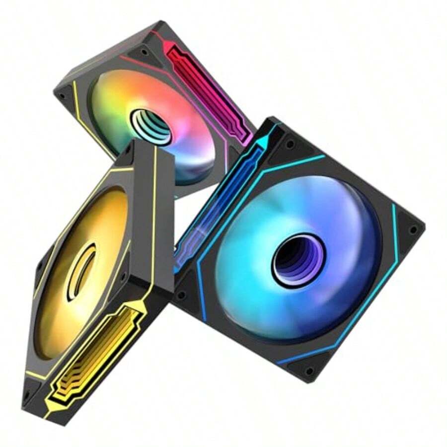 Jungle Leopard Prism4 Pro 120mm ARGB PC 静音 ケースファン 1個 黑 RGB 12cm CPU パソコン ファン Fan 4Pin PWM インテリジェント温度制御 5V 3Pin ARGB 1600RPM 風量58.36CFM 高性能静音HDB軸受 ブラック 正向排気 - チェックする 1