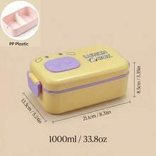 Cartoon Bento Box Adult, PP Plastic Microwavable Lunch Containers, Meal Prep Containers With Dividers, Travel Food Containers With Lids, Bento Box With Lunch Bag Water Bottle Fork Spoon, School Student Lunch Set - Multicolor - View 25