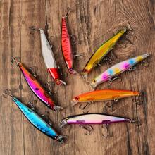 8pcs Sinking Minnow Lure Set, Realistic Reflective Hard Bait, Long Cast Fishing Lure Combination For Lake And Reservoir Bass And Pike Fishing - Multicolor - View 4