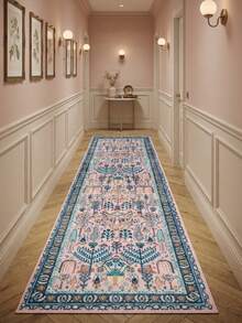 1pc French Aesthetic Fresh - Botanical Floral Bohemian - Runner Rug, Bathroom, Kitchen, Entrance, Hallway, Bedside, Living Room, Bedroom, All Season Soft Machine Washable Mat, Home Decor - Multicolor - View 6