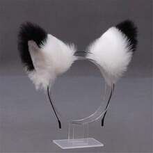 1pc Fluffy Faux Fur Cat Fox Ear Headband Multi Color Cosplay Party Costume Hair Accessory,Halloween - Multicolor - View 24