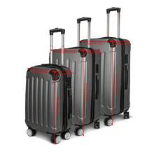 Three Piece Set Of Dirt Resistant Dark Gray Luggage, ABS Pressure Resistant And Wear-Resistant Boarding+Short Distance+Long Distance One Set Complete - A - 查看 2