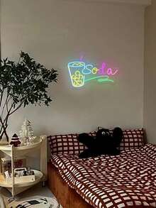 1PC Bubble Tea Neon Sign With USB Cable, Clear Acrylic LED Neon Light, Cute Colorful Milk Tea Cup With Straw, Tapioca Pearl Details And Glowing Letters For Boba Cafe, Dessert Shop, Restaurant, Home Bar, Dorm And Celebration Decor - Multi-color light - View 4