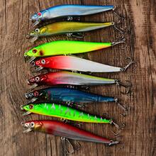 8pcs Floating Minnow Lure Set, Bionic Reflective Hard Baits, Freshwater Long Cast Fishing Lures For Bass And Perch - Multicolor - View 1