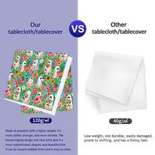 1/2pcs Halloween Tablecloth, Halloween Ghost & Floral Pattern Polyester Tablecloth, Suitable For Dining Room, Dining Table, Coffee Table, Kitchen, Picnic, Camping, Country Farmhouse Decor, Holiday Tabletop Protection - Multicolor - View 8