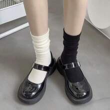 1/3/6/10 Pairs Women's Solid Color Loose Mid-Calf Socks, Soft Breathable Comfortable Street Style Postpartum Maternity Socks, Suitable For Daily Wear - White - View 6