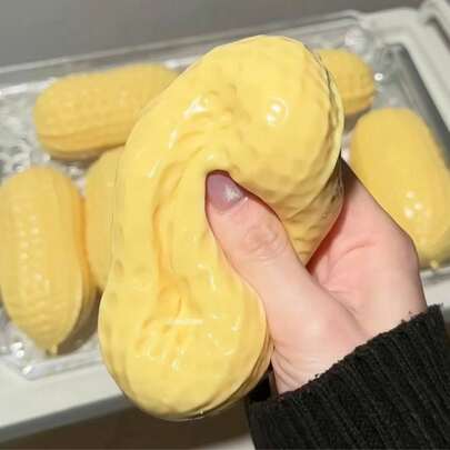 1pc Coconut Oil Peanut Squishy Toy, Malleable Non-Rebounding Hand Squeeze Ball Crunchy Squish Peanuts / Squishy Peanuts / Soft And Squishy Pressed Peanuts Peanut