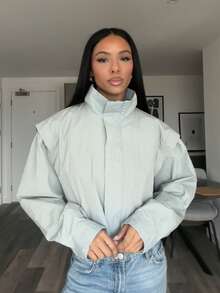 Women's Solid Color Casual Versatile Daily Long Sleeve Jacket - Baby Blue - View 4