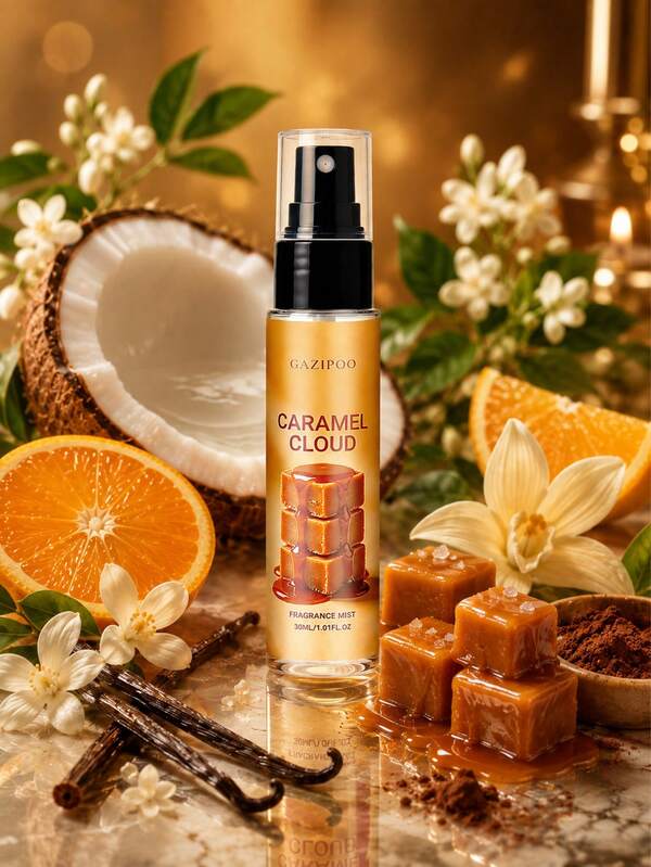 GAZIPOO 30ml Vanilla Caramel Fragrance Spray, Gourmand Scent, Long-Lasting, Fresh And Natural, Delicate Texture, Gentle And Non-Irritating, Compact And Portable Women's Body Fragrance Spray, Suitable For Daily, Dating, Travel, Leisure And More