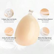2pcs Thin Invisible Bra Set, Universal Size Adhesive Breast Pads Fit All Cup Sizes, Summer Sticky Lifting Anti-Sagging Bra, Invisible Gather Nipple Cover For Strapless Clothes, Daily Summer Travel And Party Wear - A - View 7