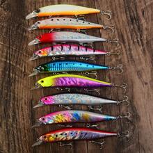 9pcs Floating Long Tongue Minnow Lure Set, Deep Diving Reflective Hard Baits, Long Casting Fishing Lures For Sea Bass And Amur Carp - Multicolor - View 6