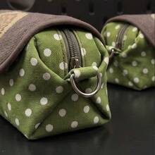 Cute Hedgehog Polka Dot Pencil Case Student Stationery Storage Bag Multifunctional Large Capacity Pencil Box Dirt-Resistant Stationery Organizer - Green - View 4