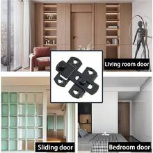 Mini Sized Stainless Steel Sliding Catch Finished In Black, 2mm Thick Structure With Fastening Screws Included. Suitable Fitting For Indoor Rooms, Windows, Outdoor Garden Doors And Cabinet Panels. - 1Pc - View 3