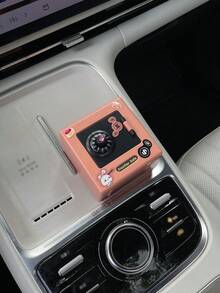 1pc Cartoon Car Coin Password Piggy Bank, Mini DIY Creative Coin Storage Box, Plastic Square Coin Savings Box, Car Accessories Storage Box, Car Interior Decor Storage Can (Stickers Can Be DIY And Freely Applied) - A - View 6