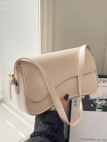 Hevel,1pc Women's Solid Color PU Fashion Underarm Bag, Versatile Shoulder Bag,Bags For Woman,White Bag - White - View 2