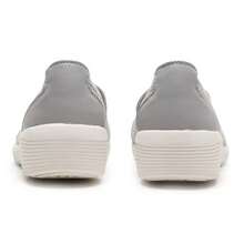 Skechers Sepatu Mary Jane Wanita dengan Hak Wedges Elastis, Sepatu Jalan Nyaman, Sepatu Slip-on - Light Grey - View 5