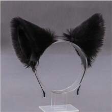 1pc Fluffy Faux Fur Cat Fox Ear Headband Multi Color Cosplay Party Costume Hair Accessory,Halloween - Multicolor - View 17