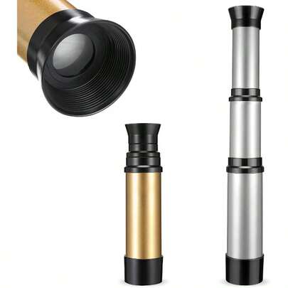 Xuhal - Telescopio pirata de 2 piezas, telescopio pirata, juguete clásico para niños, mini telescopios de juguete para fiestas, decoración de Halloween, plata y dorado