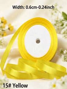 1 Roll 25 Yards 6mm Satin Ribbon, DIY Wedding Christmas Decoration Bow Making Handmade Card Gift Floral Accessories - 0.6cm Satin Ribbon - View 27