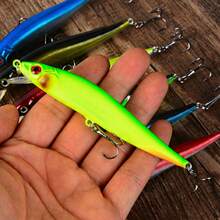 8pcs Floating Minnow Lure Set, Bionic Reflective Hard Baits, Freshwater Long Cast Fishing Lures For Bass And Perch - Multicolor - View 5