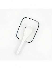 1pc White Ceramic Spoon Rest, "Spoon Me" Design, Suitable For Kitchen Cooking Utensils - Spatula, Soup Ladle, Spoon, Durable Ceramic, Kitchen Utensil Holder, Kitchen Gadget, Multi-Purpose Use, Snack, Dessert Plate - View 7