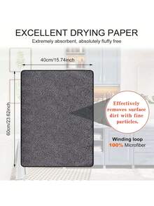 3pcs/1pc Microfiber Chenille Car Wash Towel, Absorbent Lint-Free Cleaning Cloth, Soft Microparticle Structure Cleaning Assistant - Dark Grey - View 7