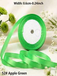 1 Roll 25 Yards 6mm Satin Ribbon, DIY Wedding Christmas Decoration Bow Making Handmade Card Gift Floral Accessories - 0.6cm Satin Ribbon - View 16