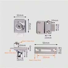 1Set/Metal Single Double Swinging Glass Showcases Door Cabinet Lock With Keys No Drilling Lock Easy To Install Glass Push Door Locks - No-drill Glass Lock - View 7