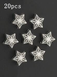 20/30pcs Star Pattern Spacer Beads Alloy Vintage Large Hole Beads Decorative Spacer Beads DIY Jewelry Making Bracelet, Bangle, Necklace, Pendant, Keychain Clothing Accessories And Craft Materials Holiday Gift Beads Set - Spacer Beads - View 11