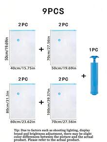 1pc/5pcs/8pcs/9pcs/13pcs, Large Vacuum Storage Bags, Transparent Compression Bags With Pump, Vacuum Transparent Compression Bags, All-Around Protection, High Sealing Ability To Isolate External Air, Effectively Prevent Moisture/Mold/Pests/Dust; High-Quality Bags, Strong Puncture Resistance, Can Resist Compression From Zippers, Buttons And Other Hard Objects; Simple Operation, No Complex Tools Needed, Can Quickly Complete Compression. With Dedicated Air Pump, Can Achieve Standardized Results. - Multicolor - View 19
