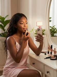 1pc Portable Selfie Fill Light With Clip, Suitable For Phone Camera, Clip-On LED Light, 3 Lighting Modes/Dual Color Temperature, Rechargeable Makeup Light, Multifunctional Flashlight, Suitable For Laptop/Phone/Tablet/Video - A - View 7