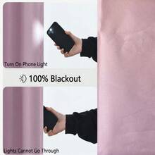 Einzelteil Rosa Verdunkelungsvorhang, thermisch isoliertes Futter, leichtes Polyester mit Stangendurchzug, Schlafzimmer, Wohnzimmer, Küchendekoration, Sommeressentiell, geeignet für alle Jahreszeiten - Pink - Übersicht 6