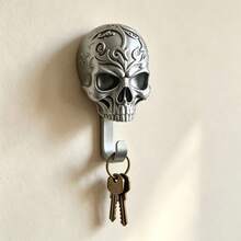 4pcs Skull Wall Hooks, Suitable For Entryway And Bathroom Towel Rack, Vintage Style Coat And Hat Storage Hooks, Bedroom Door Storage Hooks, Halloween Atmosphere Decorative Hanging Hooks, Punk Style Practical Hooks - 4-piece Pack - View 6
