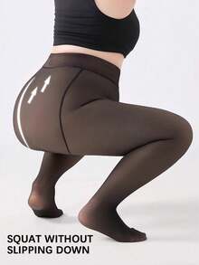 220g warme verdickte High-Waist Fake-Transparenz-Strumpfhosen, tragbare thermische Leggings für Herbst/Winter - Verschiedenfarbig - Übersicht 6