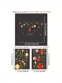 2 Sheets Christmas Window Sticker, Cute Design Window Film For DIY Christmas Window Decoration, For Displaying Christmas Ball Ornaments On Window Glass Doors As Christmas Decorations And Gifts. - Multi-color - View 5