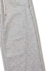 Celana Jogging Lebar dengan Tali Serut, Celana Kasual Wanita Longgar Model Lurus, Celana Jogging Longgar untuk Semua Musim - Grey - View 6