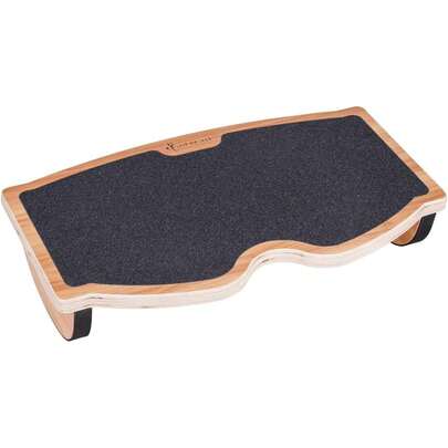Under Desk Footrest, Wooden Rocking Foot Rest, 350lbs, Non-Slip |   Standing Desk Use, Ergonomic Foot Stool For Enhanced Circulation, Wide Rocker Balance Board, No Assembly For Office Home