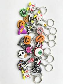 1/2/4pcs Random Halloween Keychains, Halloween Theme Decorative Charms, Perfect Party Favor Fillers, Exquisite Small Gift Keychains, Halloween Cartoon Keychains, Creative Holiday Gift Set, Portable Keychains, Suitable For Party Decoration - Multiple Styles - View 6