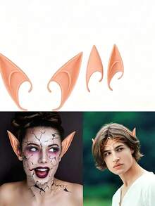 2pcs/Set - Halloween Elf Ear Accessories Party Props, Cosplay Props, Latex Pointed Ear Toys, Photo Props, Suitable For Halloween, Halloween Party, Costume Party And Theme Party. - Multicolor - View 3