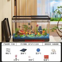 Akuarium Ikan dengan Tutup, Akuarium Kura-kura Rumahan, Akuarium Hidroponik Ukuran Kecil hingga Sedang, Akuarium Ikan Mas Transparan untuk Ruang Tamu, Akuarium Kura-kura Meja Kecil dengan Lanskap, Akuarium Lanskap Mikro untuk Ruang Tamu - Hitam - View 11