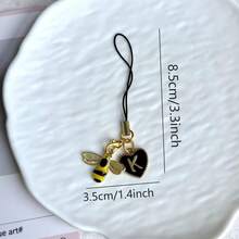 1pc DIY Letter Bee Phone Chain Pendant, Personalized CCD Camera Keychain, Cute INS Style Phone Charm - Multicolor - View 8