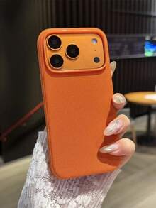 Casing Magnetik Tenun Teknologi Mewah Kompatibel dengan iPhone 18Pro 17Promax 16Pro 15 Plus 14 13 12 11 Tahan Guncangan Genggaman Nyaman Anti Sidik Jari Penutup Pengisian Daya Nirkabel - Jeruk - View 3
