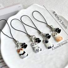 1 buah Liontin Rantai Ponsel Kucing, Dapat Digunakan Sebagai Gantungan Kunci Atau Hiasan Earphone, Cocok Untuk Smartphone - MultiWarna - View 8