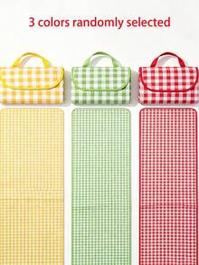 Yellow Plaid Picnic Set - Insulated Cooler Bag With Matching Blanket, Foldable Waterproof Camping Tote Bag, Suitable For Outdoor Travel - A - View 7