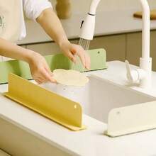 Silicone Sink Splash Guard Water Barrier Strip Kitchen Sink Basin Splash Guard Countertop Water Barrier Strip Laboratory Sink Vegetable Washing Basin Dishwasher Restaurant Bathroom RV Waterproof Cover Kitchen Essentials Bathroom Accessories Home Essentials - Multicolor - View 7