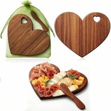 Nuenen 1PC Wooden Charcuterie Board Bulk, Small Wooden Cutting Board For Crafts, Laser Engraving With Knives, Organza Bags, Wedding Shower Gift Favors - View 2