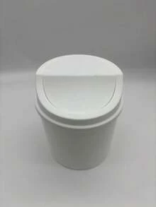附蓋桌面迷你垃圾桶,旋轉式塑膠蓋,非電動圓筒設計,適用於居家、辦公室、廚房、梳妝台、床頭櫃及日常使用,返校用品 - 均碼 - 查看 12